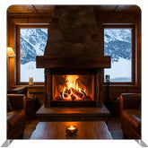 Fireplace Window Christmas Double Sided Backdrop - Layoris